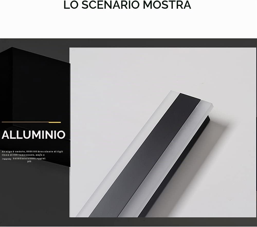 giardino muro esterno Applique da parete, Moderna LED Terrazza Lampade da parete, IP65 impermeabili nera alluminio Barra luminosa lunga, per Bagno Soggiorno scale Illuminazione da parete (3000K,150CM)