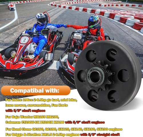 Image of Mini Bike Go Kart Clutch 5 /8'' Bore 10 Tooth Clutch for #40 /41 /420 Chain, Predator 212cc 196cc 10T Centrifugal Clutch Works with 2-6.5hp GX160 GX140 GX200 Engine