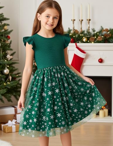 Image of PATPAT Girl's Tulle Dress Tutu Party Birthday Poster Formal Fancy Flower Princess Dresses