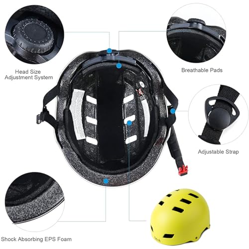 Image of Skateboard Bike Helmet,3 Sizes for Adults Youth Teen Kids Toddler | Adjustable for Men Women Boys Girls,Safety Certified Multi-Sport for Scooter Skate Bicycle Skating Rollerblading