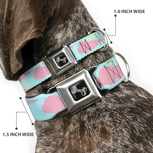 Collier de chien petite taille sangle nylon réglable ciel rose jaune aqua