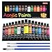 Acrylfarben Set, Shuttle Art 15 Acrylfarbe (je 12 ml) mit 3 Pinseln, künstlerische Qualität, für Kinder, Erwachsene und Künstler auf Leinwand, Holz, Tontöpfen, Stein und Stoff zum Malen geeignet