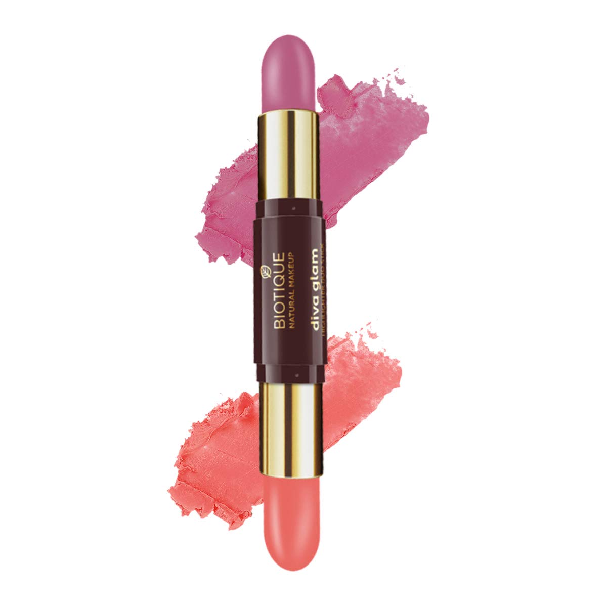 Biotique Natural Makeup Diva Glam Highlighter Duo Stick, Pop N Perk, 4g