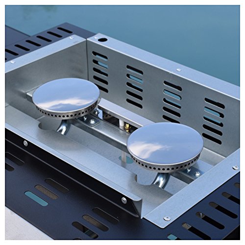 Plancha à gaz robuste Mala 2 brûleurs 5 kW en acier émaillé