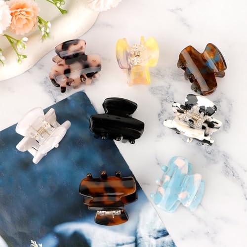 Set de 8 pinzas mini para cabello colores variados miniatura 6
