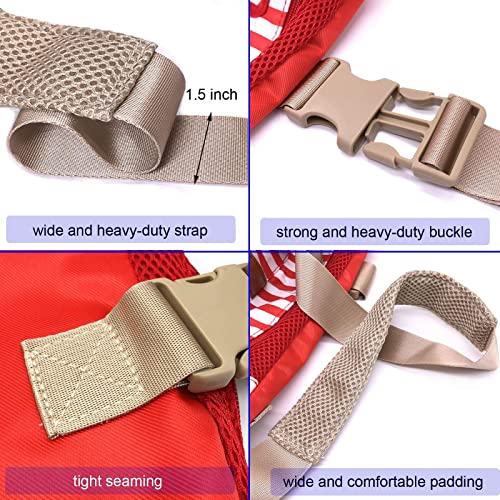 Coodia Legs Out Front Pet Dog Carrier Front Chest Backpack Pet Cat Puppy Tote Holder Bag Sling Outdoor (M, Red) #TOP3