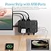 Solidock Flat Plug Power Strip Surge Protector 5 Ft Extension Cord with 12 AC Outlets 6 USB Ports 3 Side Multi Plug Outlet Extender Home Office Kitchen Dorm Room Wall Desk Charging Station ETL Listed
