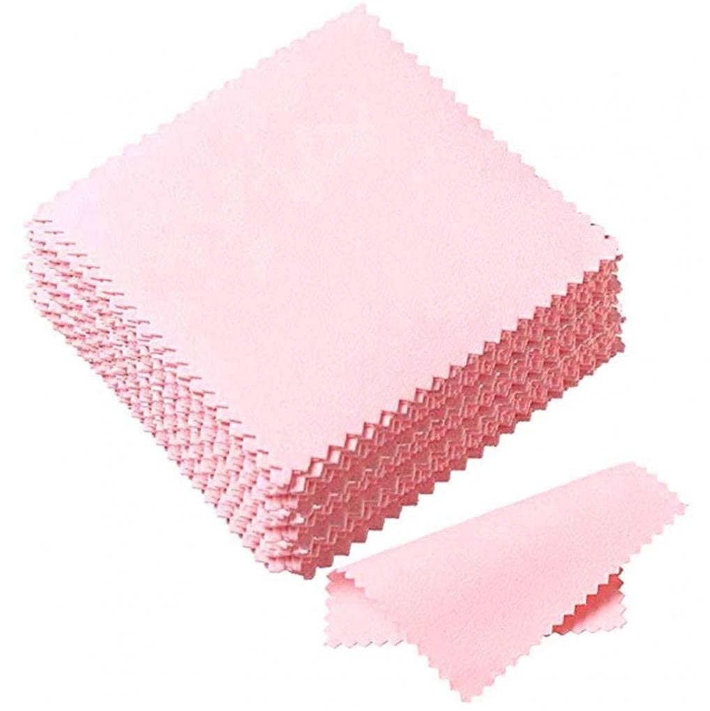 Froiny Pink Jewelry Cleaning Cloth Silver Jewellery Polishing Cloths Pearl Cleaner Cloth For Sterling Silver Gold Platinum