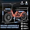 MOONCOOL Electric Tricycle for Adults, 500W/750W 48V 20" Folding Electric Trike Peak Power 1100W, 3 Wheels Electric Bicycle, Aluminum Frame Electric Tricycle with Large Basket and Removable Battery #5