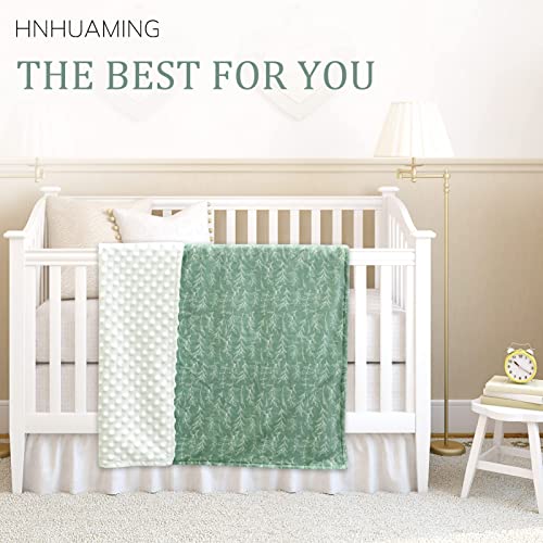 Manta para bebé HNHUAMING Minky Verde Salvia 30x40 pulgadas miniatura 4
