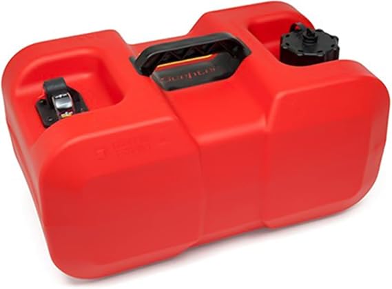 Scepter 6 Gallon Portable Marine Gas Can, Boat Fuel Tank with 2-Way Vented Cap, Built-In Fuel Gauge and Pick-Up, Top Handle, EPA & CARB Compliant, Underseat Design, 19.3L x 12.2W x 10.2H (10511)