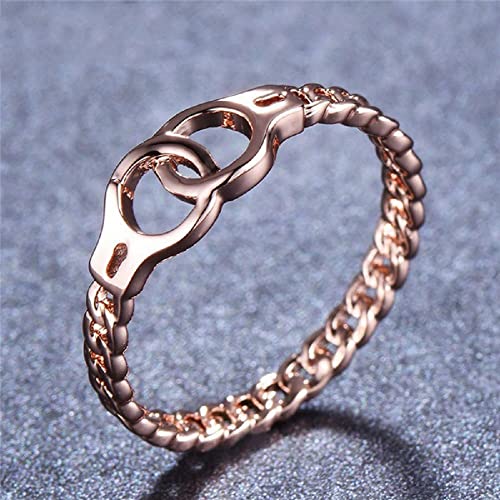 18k Rose Gold Plated Women's Ring Creative Handcuff Ring Eternity Ladies Ring (7)4