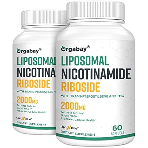 Orgabay Liposomal Nicotinamide Riboside 2000 MG with TMG and Pterostilbene, Boosting NAD+, Support Healthy Aging, 120 Count Cover