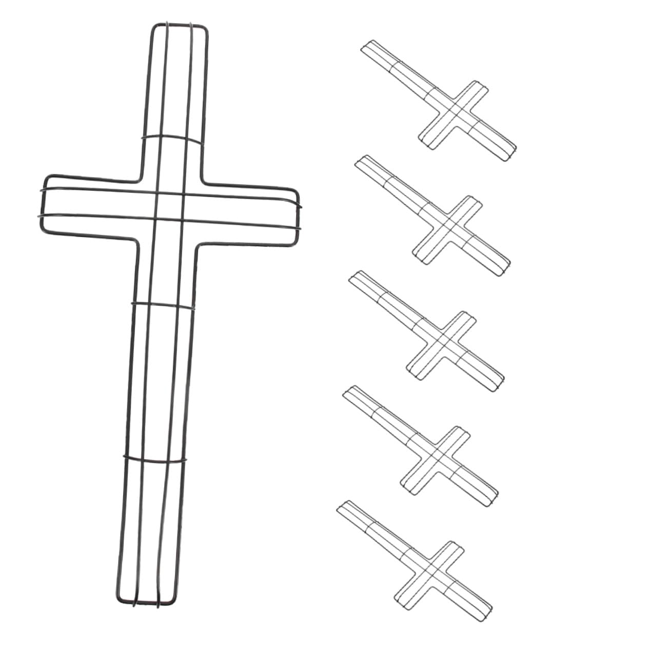 Cadre couronne métallique croix pour décoration de mariage et fêtes religieuses murales