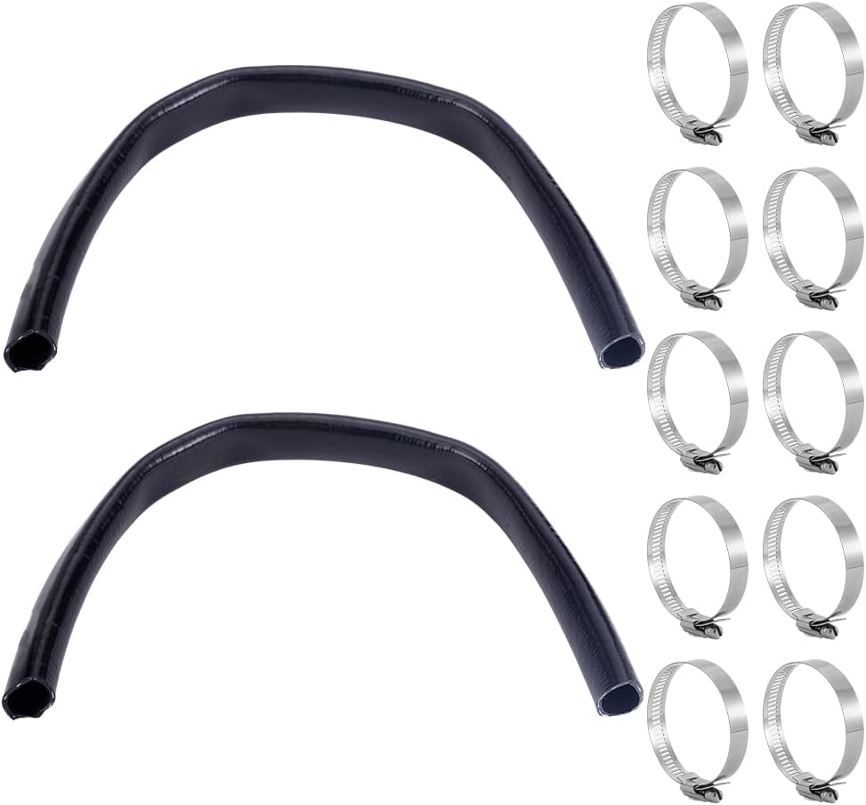 AHANDMAKER Gasoline Fuel Filler Hose 2 3/5" ID with 10 Adjustable Clamp Set Black Hose Temperature Resistant for Car Truck Fuel Line Replacement Racing Vehicles Automotive Care Decoration