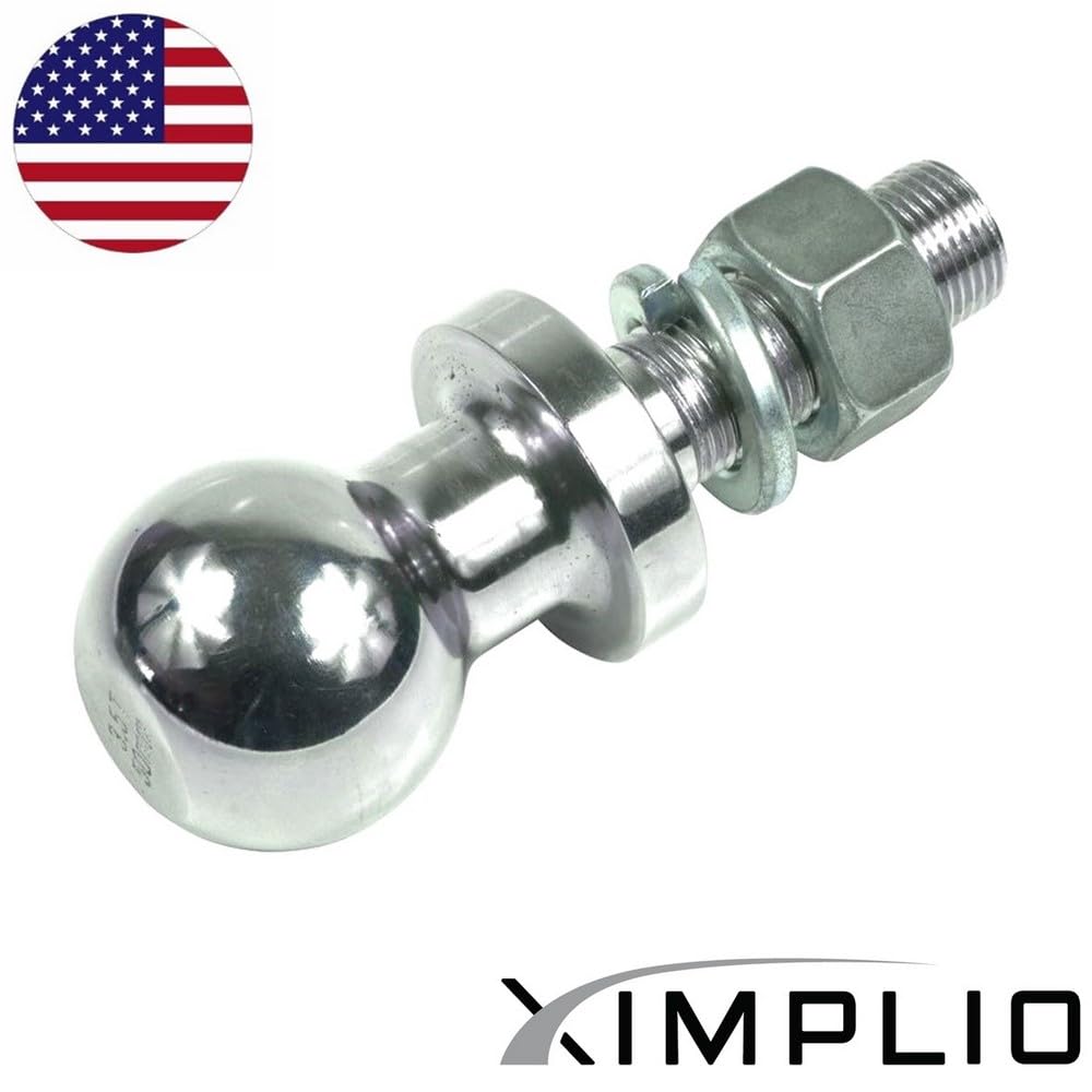 XIMPLIO 2 Zoll Kugelbolzen für US-Anhänger - Kugelkopf Kupplungskugel fi 50,8 mm