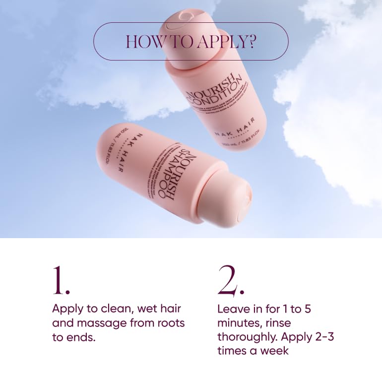 NAK Signature Nourish Condition 350ml - Color Protect Hair Conditioner - Moisturizing & Detangling for Color Treated & Damaged Hair with Peptides & Coconut Oil - Vegan - Image 3