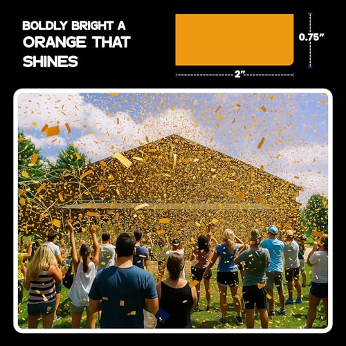 Image of Ultimate Confetti, Orange Biodegradable Confetti - Rectangular Fluttering Tissue Paper Confetti for Cannon and Launcher use - Best for Gender Reveal, Parties, Concerts and Weddings - 20 lb, 320 oz