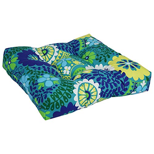 Blazing Needles Outdoor 19-inch Square Chair Cushion, Luxury Azure 2 Count