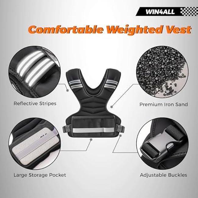 Weighted Vest Woman Adjustable Weights For Walking, 6-12lb/12-18lb, Weighted Vest Woman with 6 Ironsand Weights, Weight Vest For Women/Men, Weight Vest For Walking, Strength Training, Running
