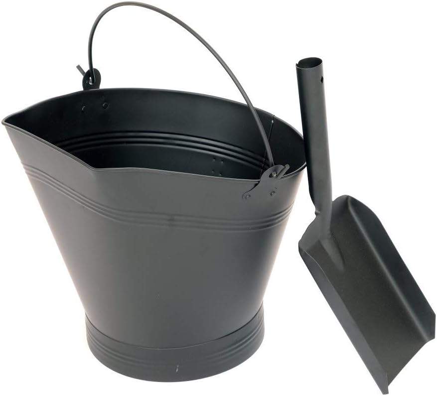 Oypla Heavy Duty Steel Fireplace Coal Bucket Scuttle Hod with Shovel