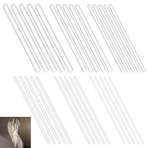 Image of 30Pcs 12 Inch Acrylic Clear Rods Kit, 6 Sizes Clear Acrylic Dowel Rods Plastic Round Rod for DIY Crafts(3 /4 /5 /6 /8 /10mm Dia)
