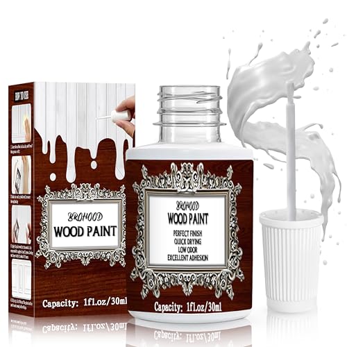 Comparison: Best Lacquer For Kitchen Cabinets Brohood Wood Paint for Furniture Cabinet Kitchen Door, Semi-Gloss White Scratch Repair for Wood Surface Renovation, 1 Oz White Paint for Spots and Chips