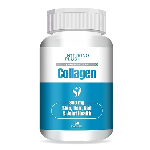 NutrinoPlus Collagen Complex 800mg With Cellulose for Healthy Skin, Hair, Nails & Joints health For Men & Women(60 Capsules) (60)