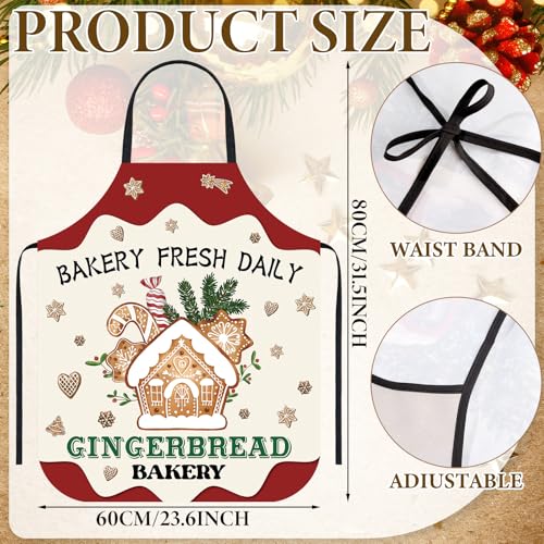 ZhowHoHo Avental de Natal, 6 peças, avental de cozinha, decorações de Natal, fantasia para festivais