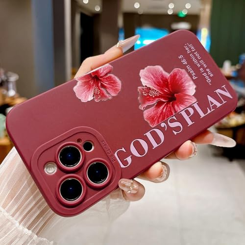 Coque iPhone 11 Pro motif floral et verset biblique, le cadeau rouge idéal femme