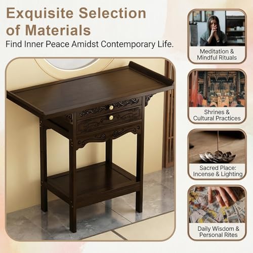 Petite table d'autel polyvalente pour ranger ses objets de méditation - 7