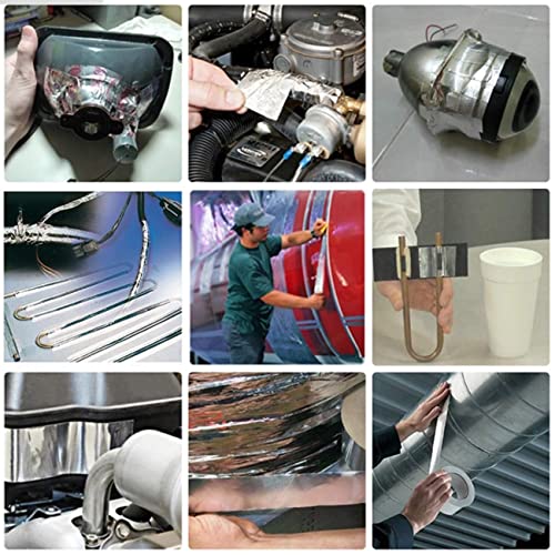 Aluminiumband Dicke 0.1mm Selbstklebendes Hochtemperatur Wasserdichtes Alu-Klebeband für HVAC Isolierung Rohrleitungen Dichtung Flicken Luftkanäle Abgasrohr Entlüftungen Trockner Herd 5cm x 20m