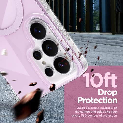 Image of Magnetic Case for Samsung Galaxy S26 Ultra [Compatible with Magsafe] [Anti-Yellowing] [1 Screen Protector] Shockproof Slim Iridescent Sparkly Case for Galaxy S26 Ultra 6.9 inch, Pink