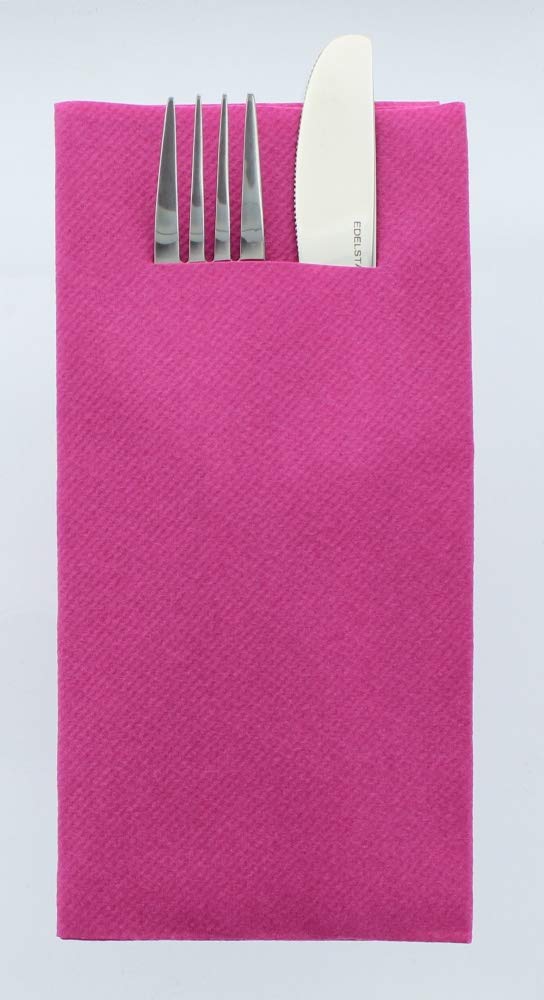Mank Airlaid Besteckservietten Uni 40 x 40 cm, 1/8 Falz, 75 Stück, Violett