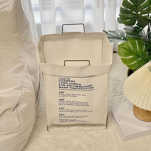 BDHD 2個 2本ランドリーバスケット 折りたたみ式 収納カゴ 洗濯物カゴ アイボリー スリム設計 取っ手付き 軽量 大容量 約28L?55L おもちゃ収納 日用品 衣類整理 キャンプ ピクニック 室内外両用 洗面所 リビング 子供部屋収納ボックス (E