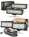 NAOEVO 6 inch Led Light Bar and NAOEVO 7 inch LED Light Bar with 10ft Wiring Harness Kit