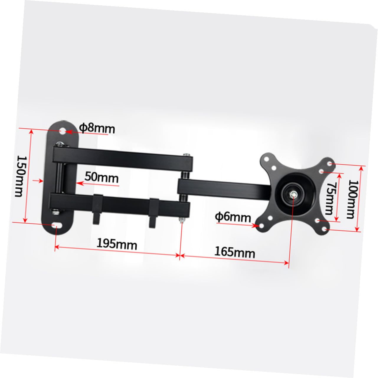 Holibanna Soporte de Pared para Monitor LCD LED Fijo con Inclinación para Panel Plano Negro Compatible para TV y Monitor