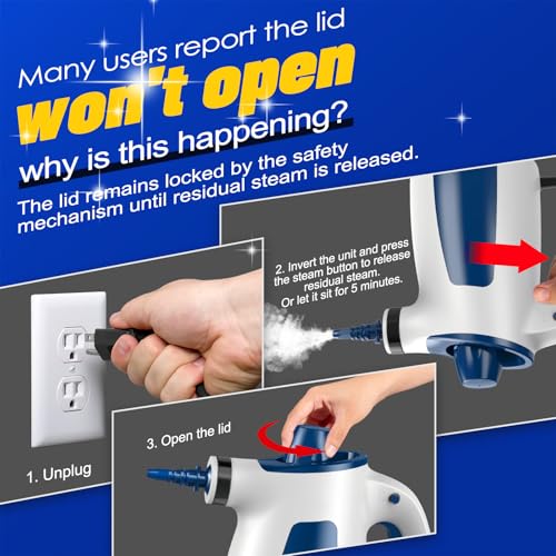 Hand Held Steam Cleaner, Portable Steam Cleaners, Steam Cleaner Handheld, Comes with 12-Piece Accessories for Multi-Surface Stain Removal, Perfect for Stain Removal, Car, Sofa, Floor, Bathroom, Window - Image 8