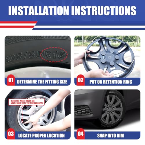Image of Winjet Hubcaps 16 Inch Wheel Covers for Nissan Sentra 2013-2019 [ 2013 2014 2015 2016 2017 2018 2019 Nissan Sentra] & [2011-2017 Nissan Leaf] Wheel Rim Covers (16 Inch Set of 4, Black Matte)