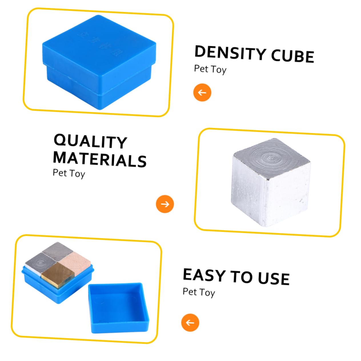 KICHOUSE Set 4 Pieces Cubic Density Experimental Equipment Element Cubes Tungsten Cube Labs Density Experiments Scientific Experiment Cube Substance Block Polished Density Cube Aluminum
