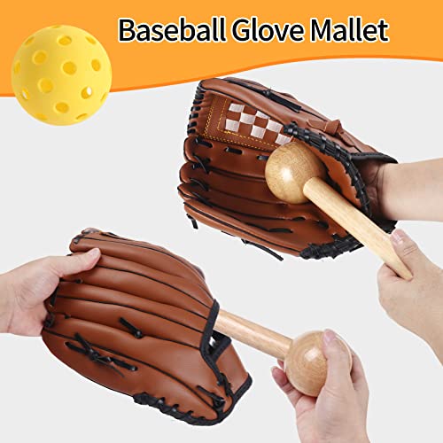 Baseball Glove Break In Kit: Softball Mitts Shaper Tool With Wood Hammer Glove Wrap Band Practice Ball Glove Lock For Catcher #TOP2