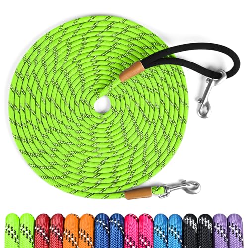 lynxking Long Dog Leash Reflective 15FT 30FT 50FT Check Cord Dog Training Leash Padded Handle Heavy...