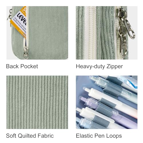 Image of LEDAOU Pencil Case Cute Zipper Pencil Pouch Large Capacity Pencil Bag Organizer School Supplies for Girls Boys Kids