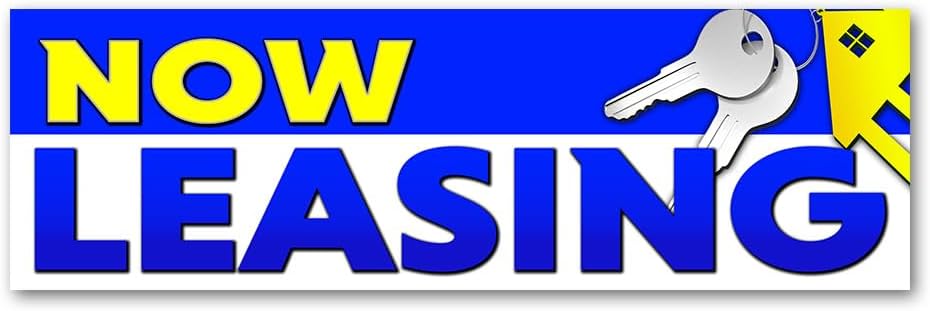 Now Leasing Vinyl Banner 8 Feet Wide by 2.5 Feet Tall