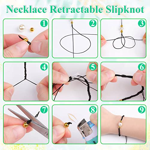 Black Nylon String, Anezus 0.8Mm Nylon Thread Chinese Knotting Cord Tarred Twine Outdoor String For Braided Bracelets, Beading, Necklaces, Macrame Craft, Wind Chime, Blinds, Jewelry Making #TOP26