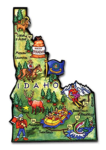 Imán decorativo vintage Idaho Artwood de 2.8x4.3 pulgadas