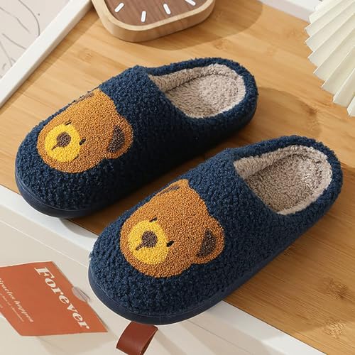 Image of Women's Men's Cute Frog Slippers Fuzzy Memory Foam Kawaii Cartoon Animal Slippers Winter Warm Fluffy Shoes
