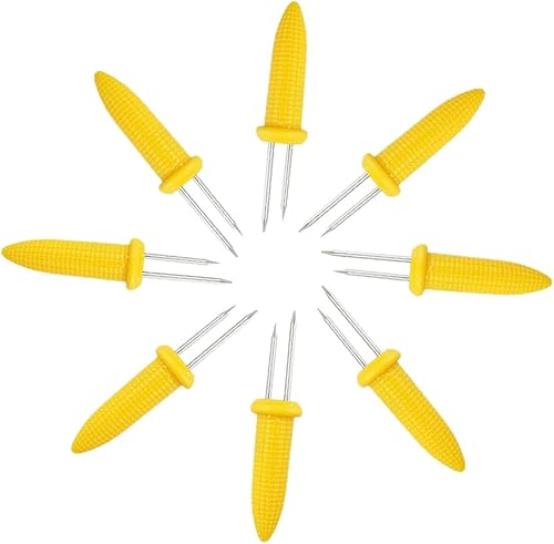 Miniatura 5 de Paquete de 24 soportes para maíz de acero inoxidable, brochetas de maíz en la parrilla y mazorcas para cocinar en casa y barbacoa