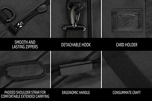 TurnWay Snowboard Bag | Store & Transport Snowboard Up to 165 cm & Extras | Waterproof - for Men, Women and Youth (Black)