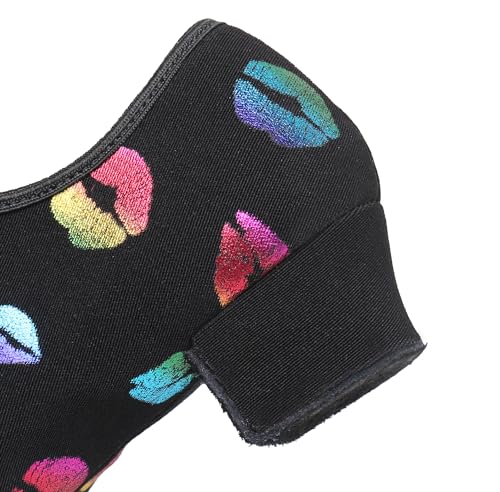 Women's Dance Shoes Colorful Lips Canvas Jazz Ballroom Practice Teaching Shoes Rhythm Latin Salsa Professional Dance Sneakers 6